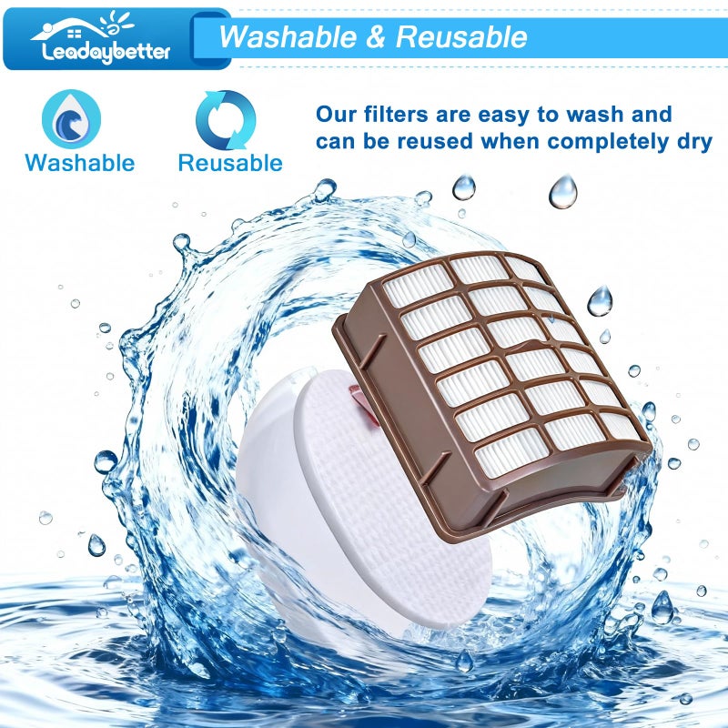 Leadaybetter 2 HEPA + 4 Foam & Felt Filters for Shark Navigator Professional (NV70 NV71 NV80 NVC80C UV420) and Rotator Professional XL Capacity (NV90 NV95), Compare to Part # XFF80 & XHF80 - Image 5